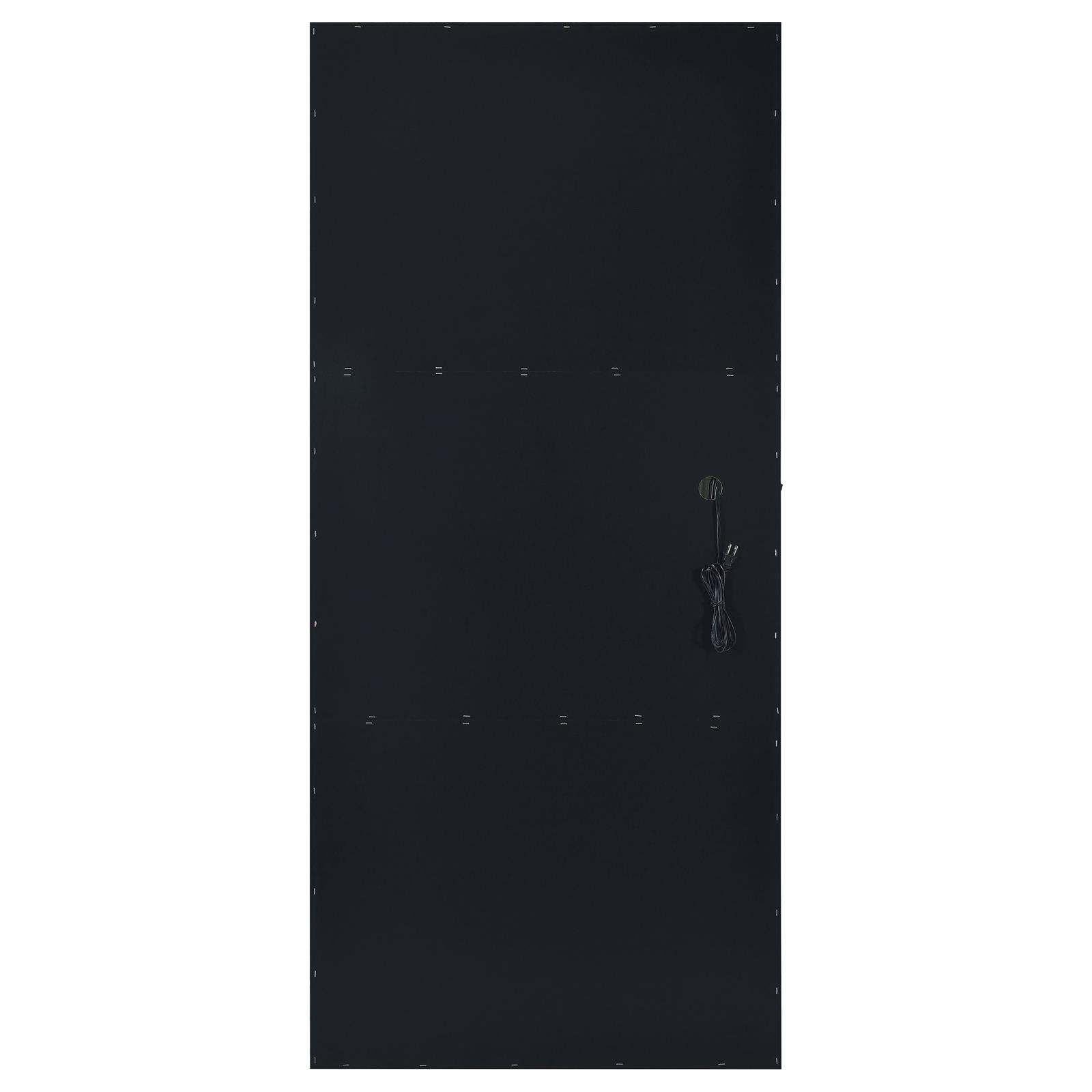Full height view of Zayan mirror with LED lights on