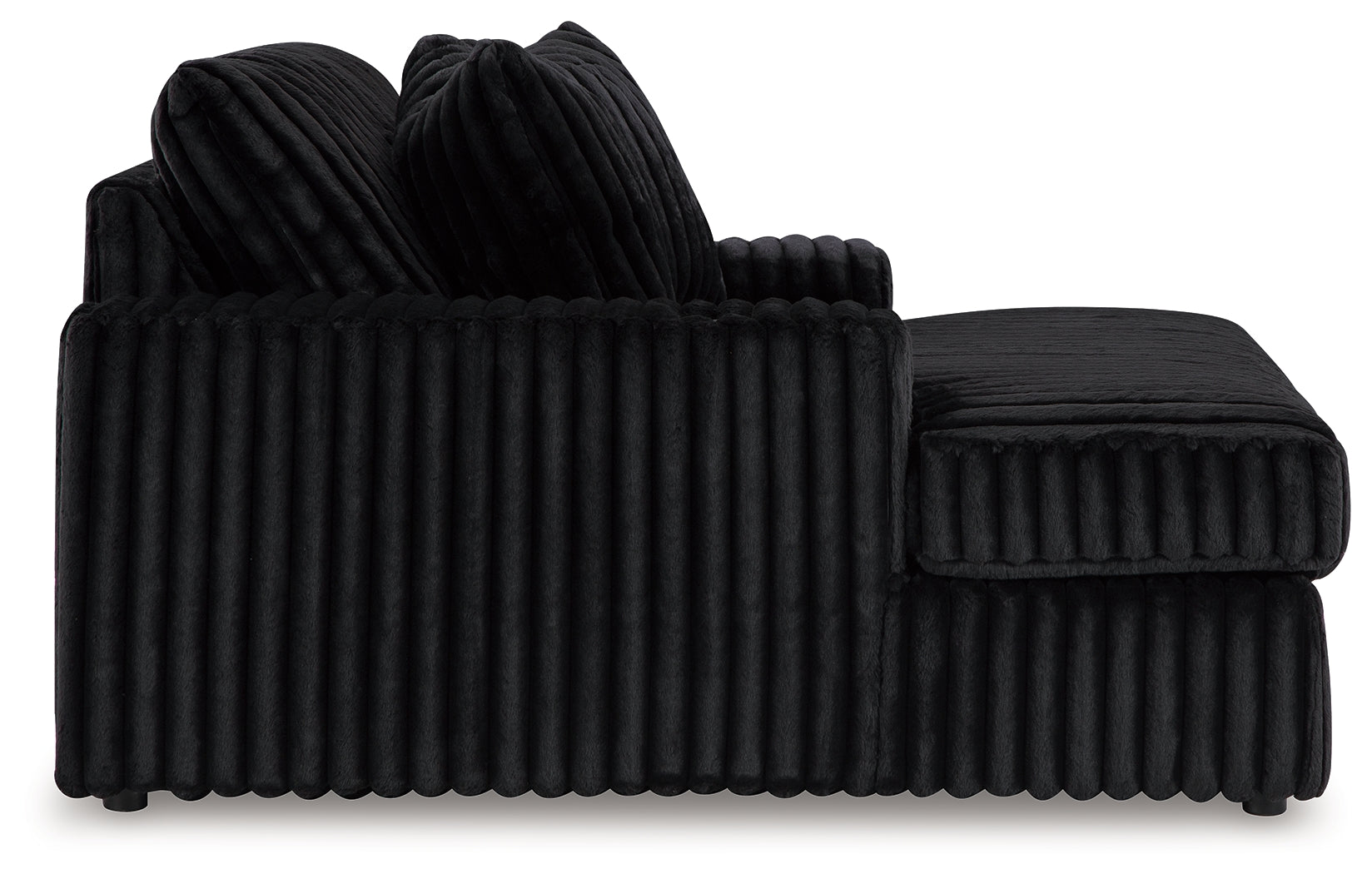 Midnight-Madness Onyx Velvet Oversized Chaise