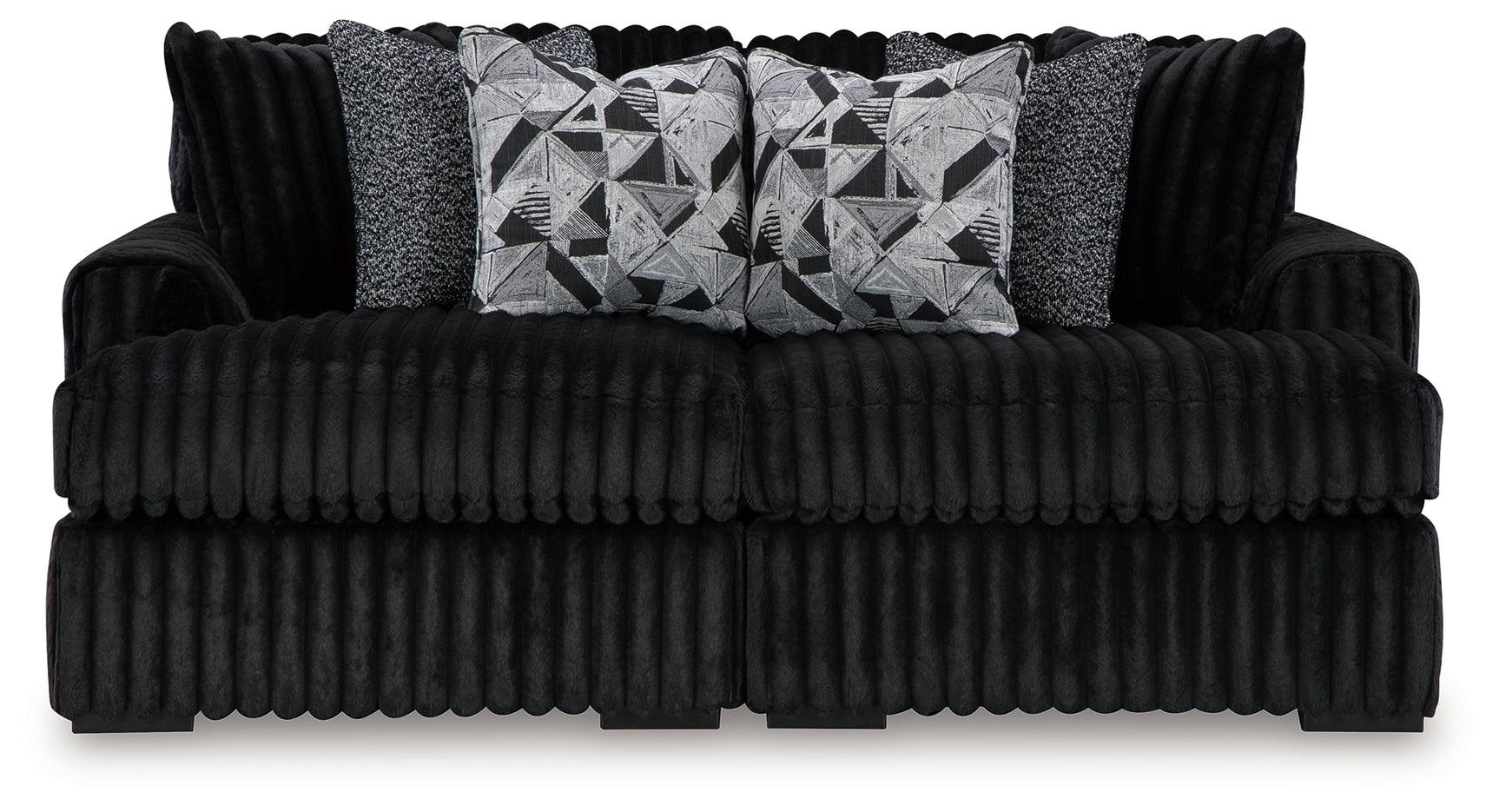 Midnight Madness Onyx Super Chaise sectional sofa side view