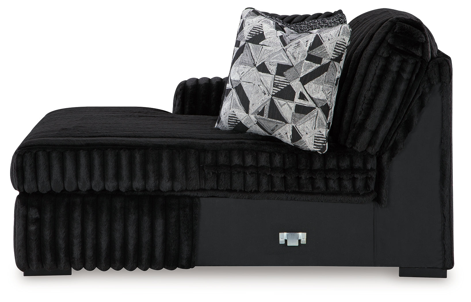 side view of Midnight-Madness Onyx 3-Piece Sectional with Chaise sectional sofa