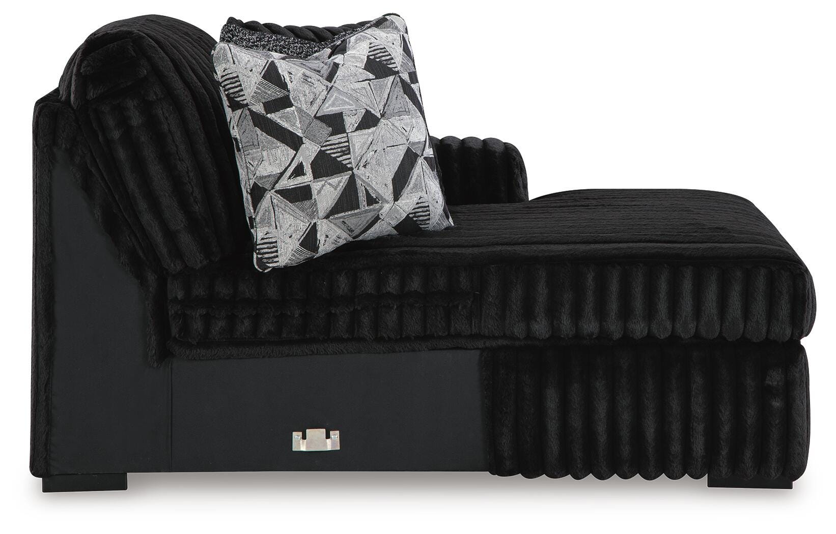 Midnight-Madness Onyx Velvet 3-Piece Sectional with Chaise from Decor Furniture