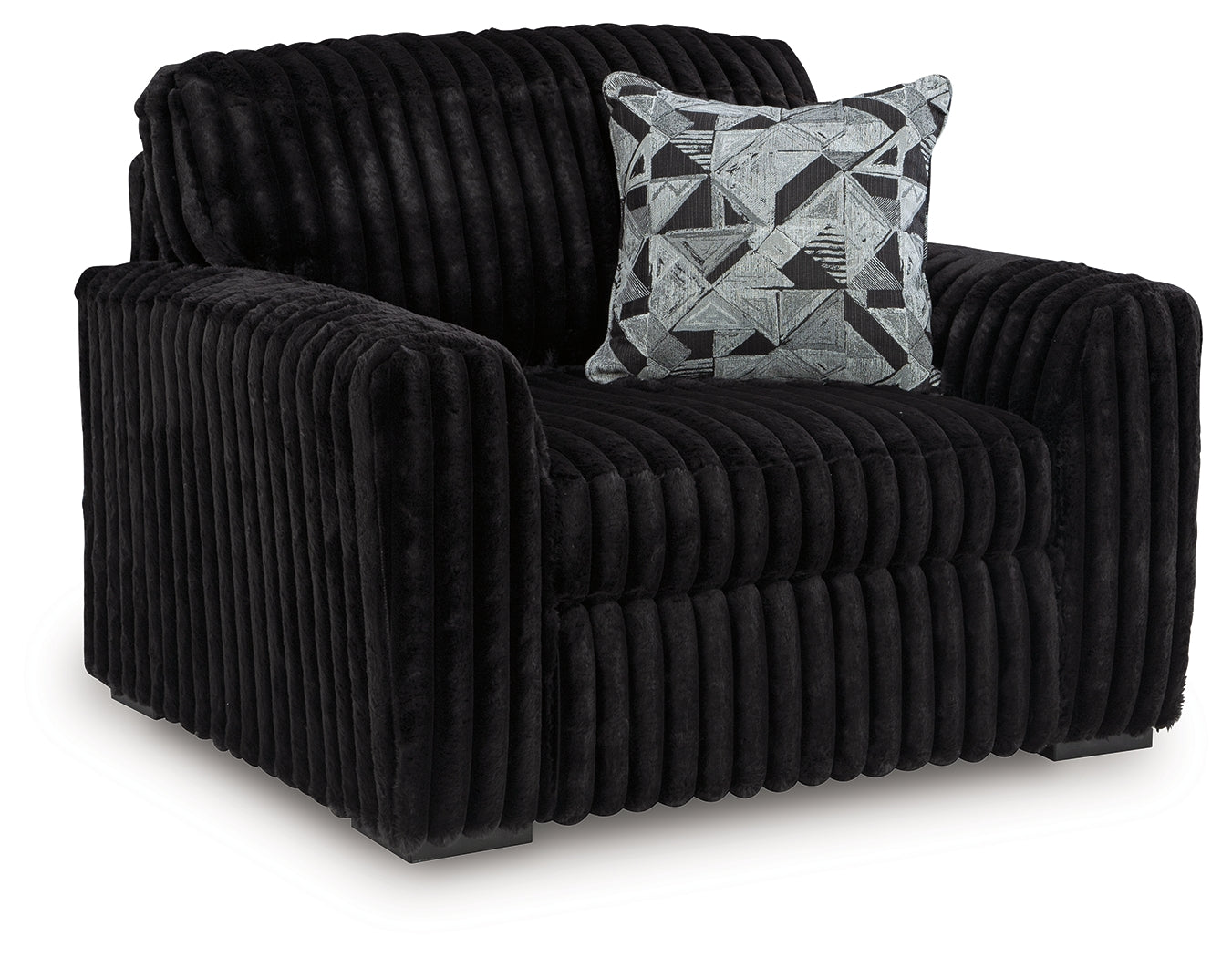 Midnight-Madness Onyx Velvet Oversized Chair side view