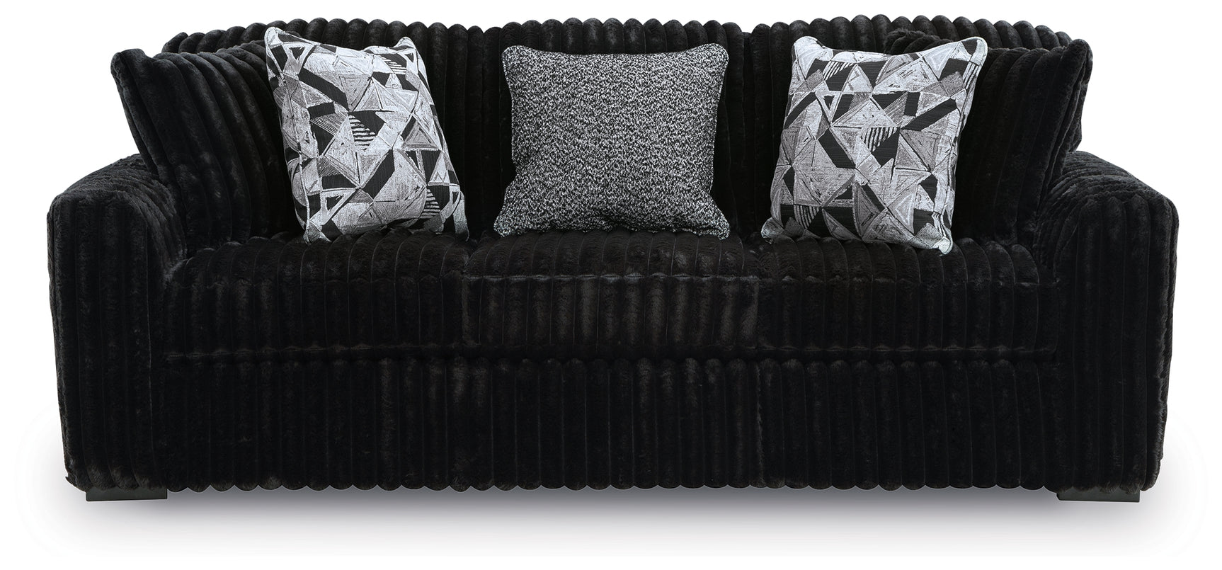 Close detail image of Midnight-Madness Onyx Sofa and Loveseat stitching