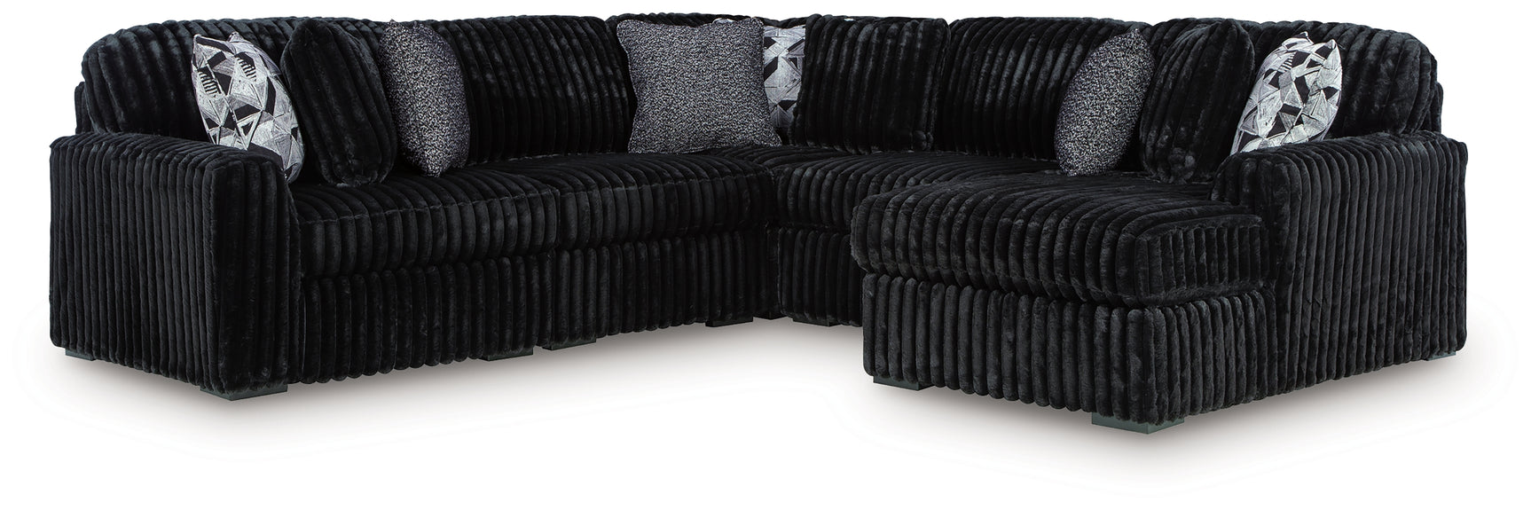Midnight-Madness Onyx 6-Piece Sectional Sofa with Chaise chaise side view