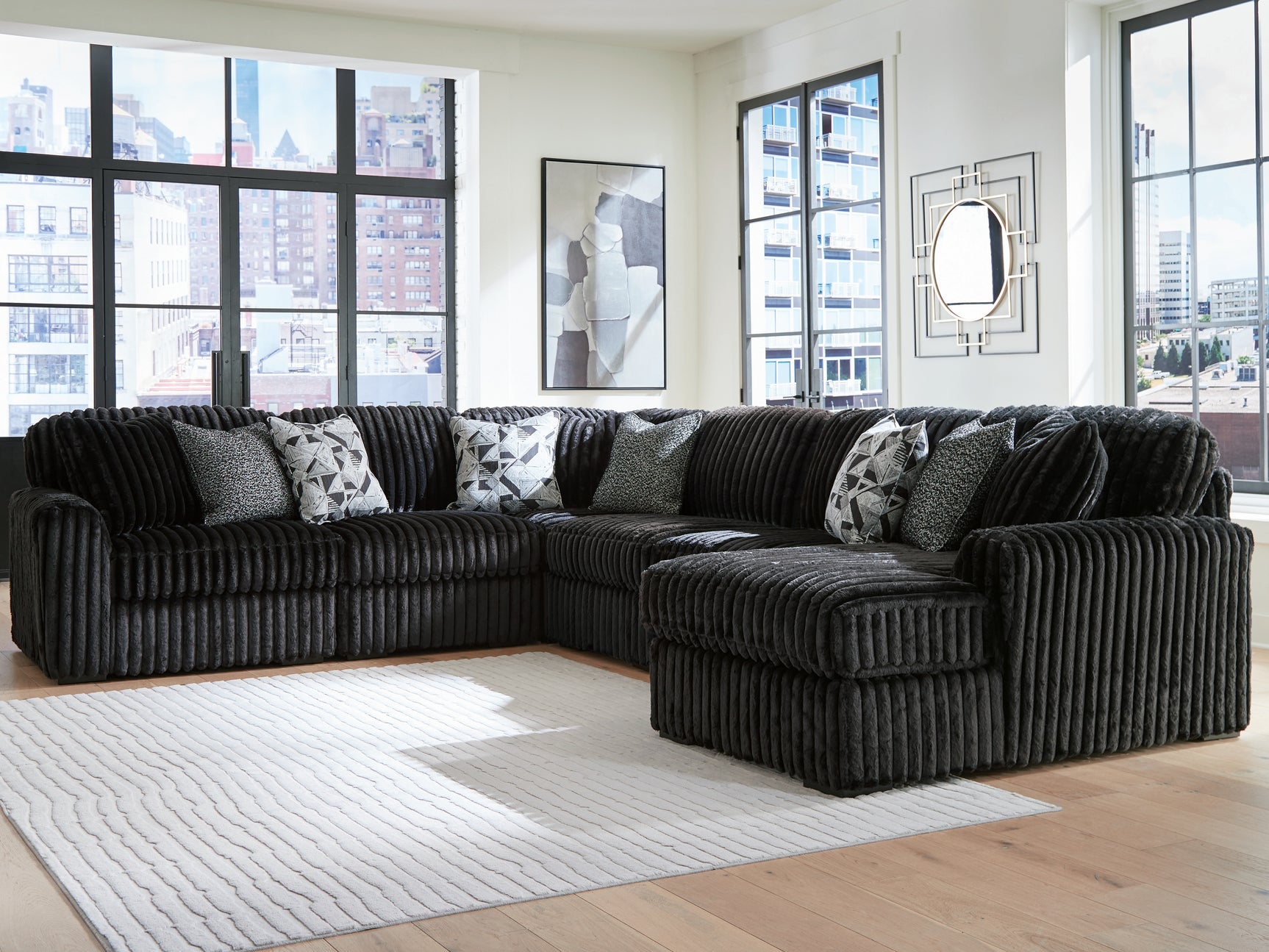 Midnight-Madness Onyx 6-Piece Sectional Sofa with Chaise main angle