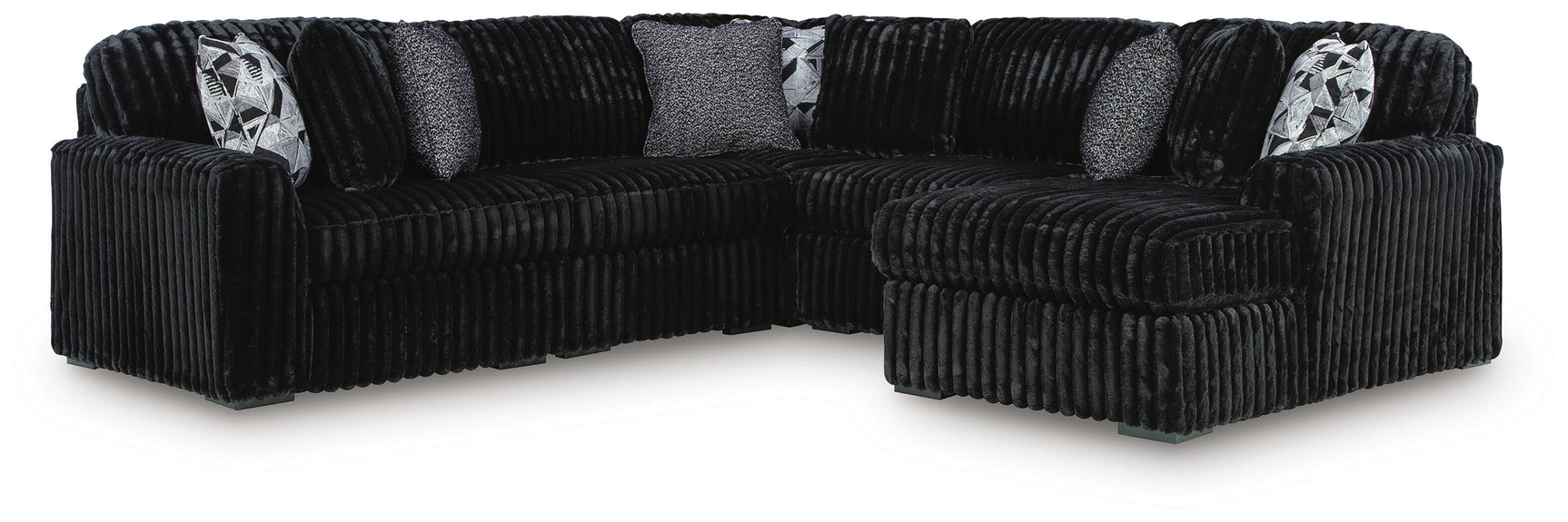 main view of Midnight-Madness Onyx 5-Piece Sectional with Chaise sectional sofa