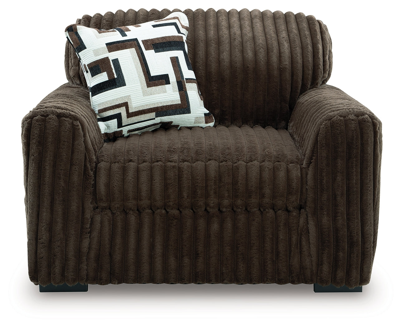Midnight-Madness Oversized Chair, back view showing frame and upholstery