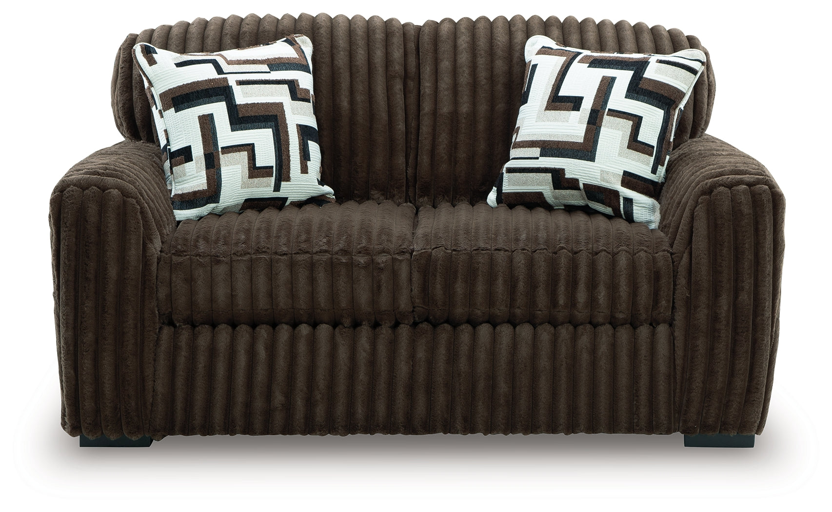 Midnight-Madness Chocolate Loveseat back view