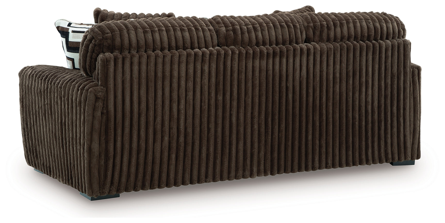 alternate side view of Midnight Madness Chocolate Sofa and Loveseat