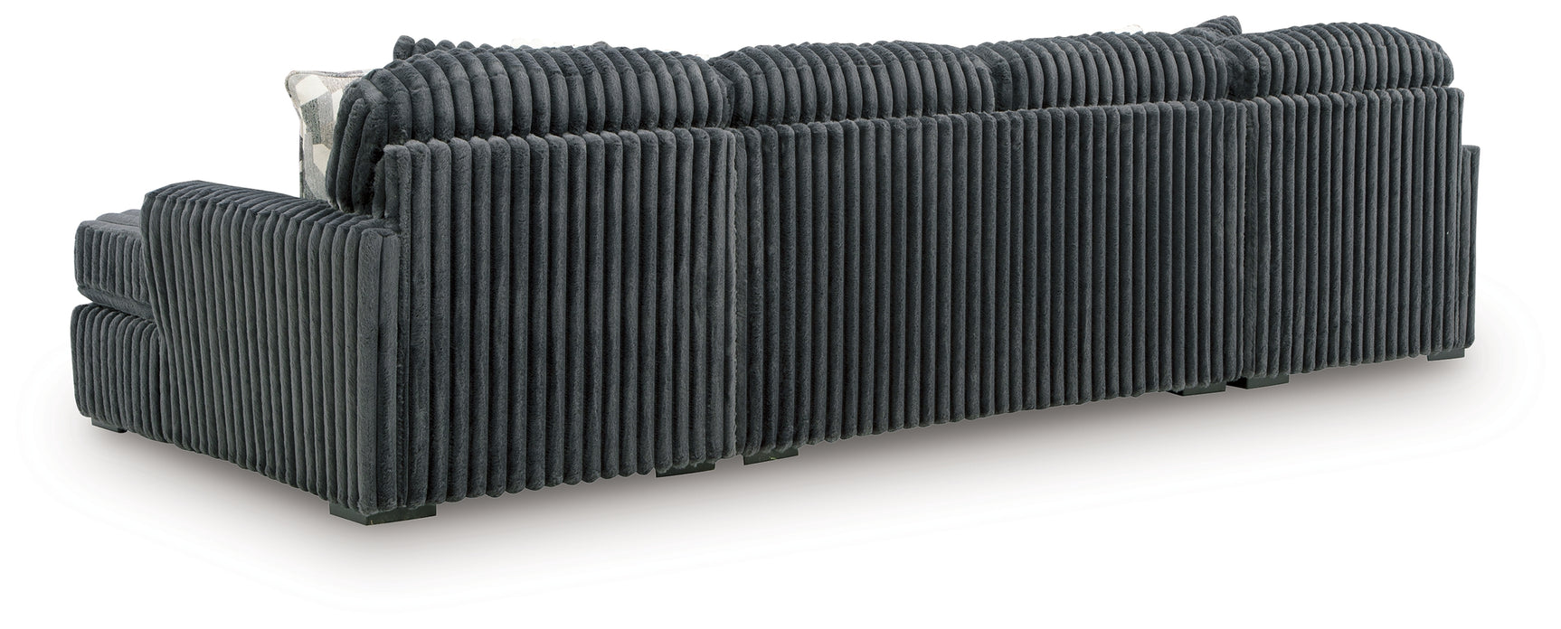Midnight-Madness Gunmetal sectional sofa back detail view