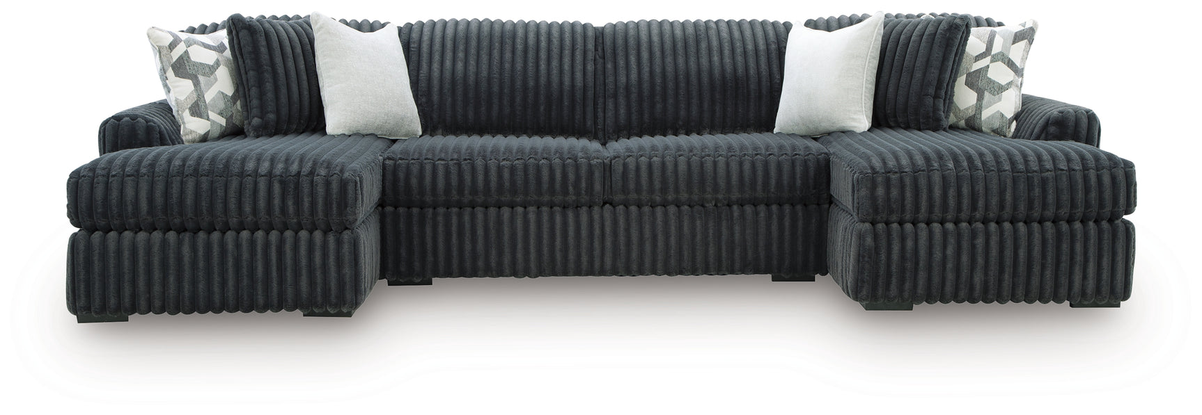 Midnight-Madness Gunmetal sectional sofa side view