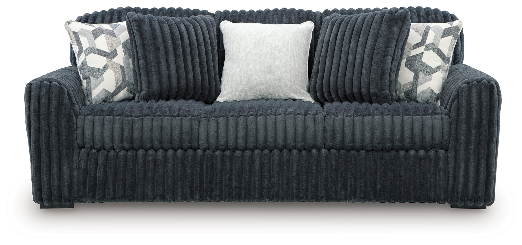 detail view of Midnight-Madness Gunmetal Velvet Sofa furniture