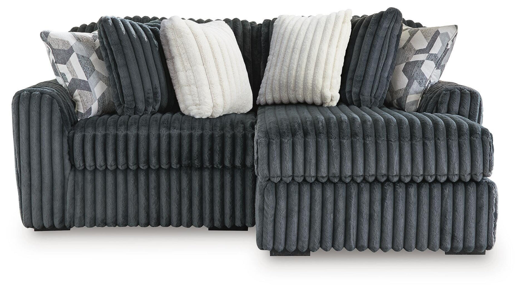 Midnight-Madness Gunmetal 2-Piece Sectional with Chaise - image 2