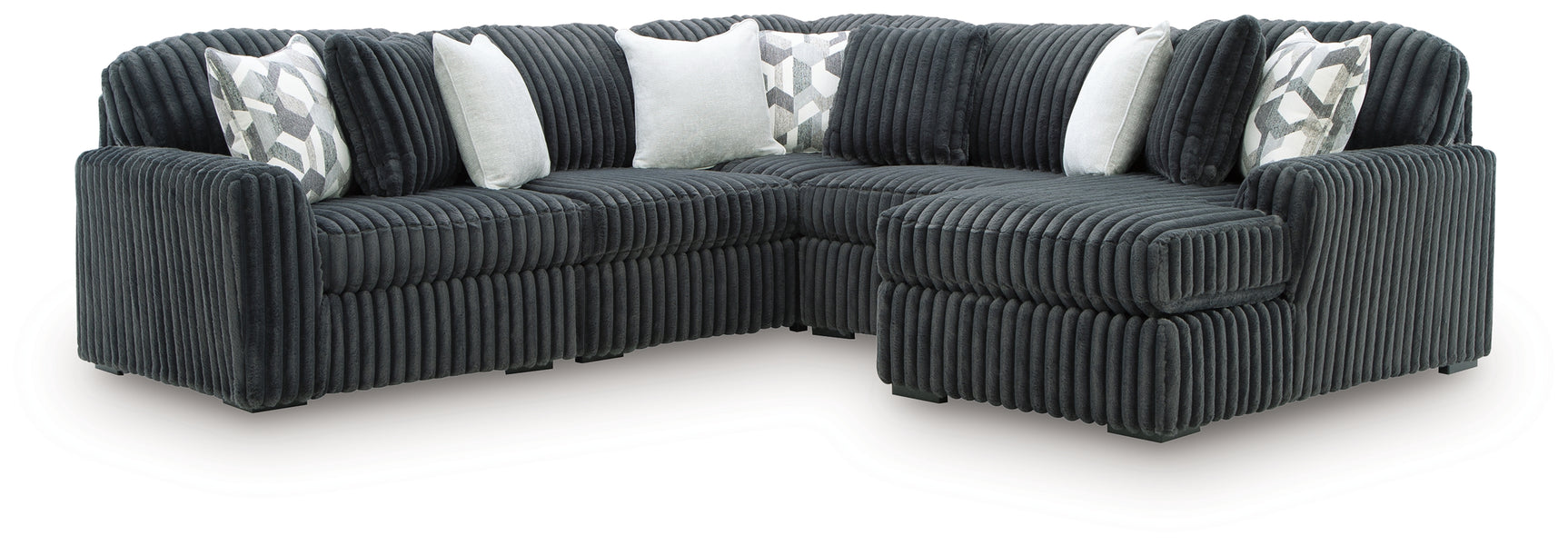 Another main angle of Midnight-Madness Gunmetal 5-Piece Sectional with Chaise