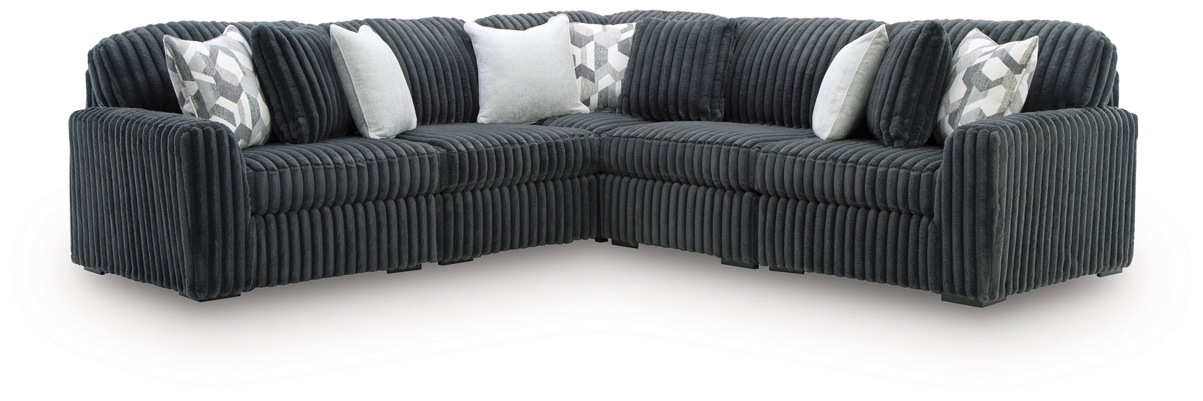 side view of Midnight-Madness Gunmetal 5-Piece Sectional sectional sofa