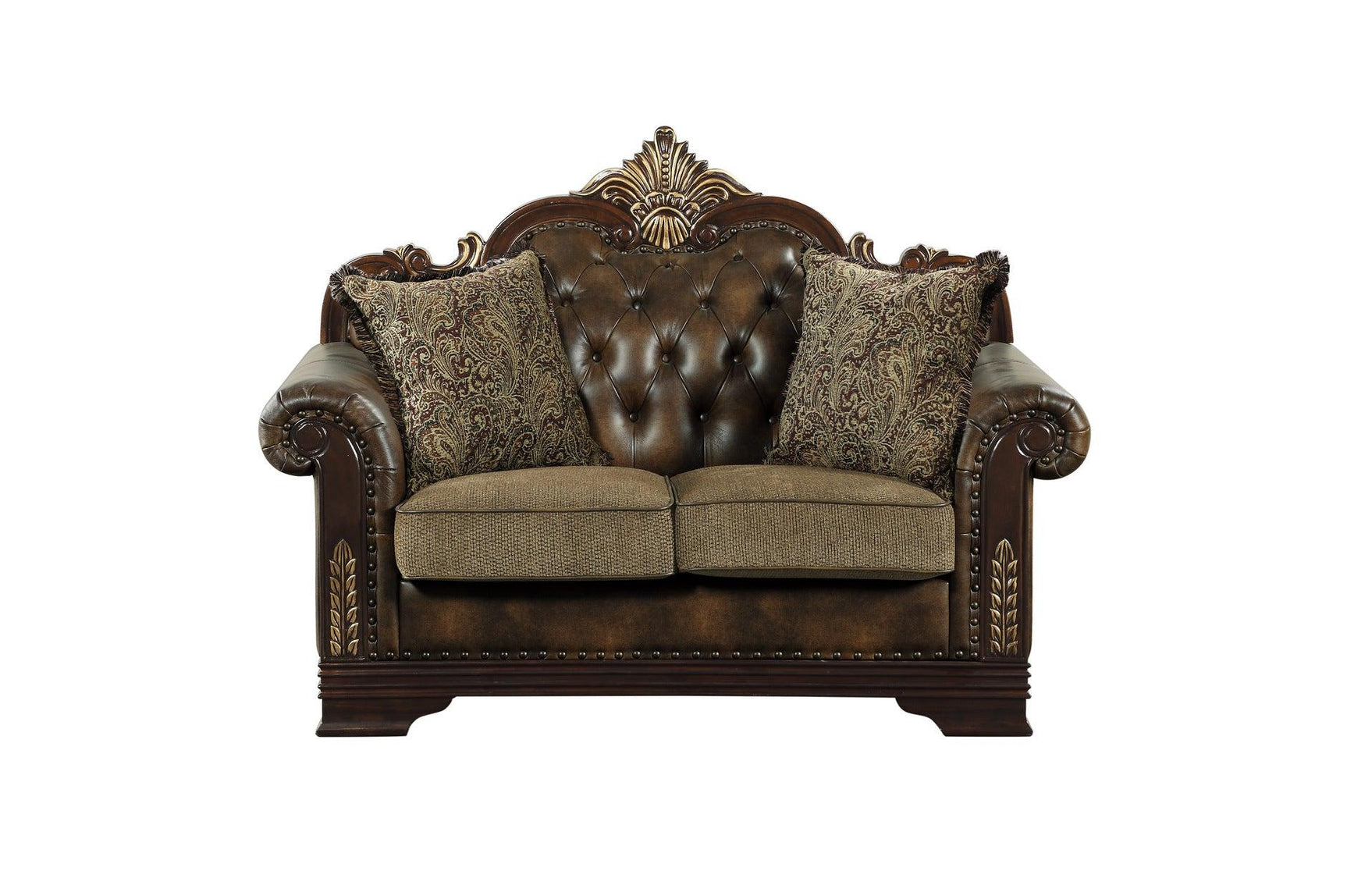 Wide front view of Croydon 2-piece sofa and loveseat set