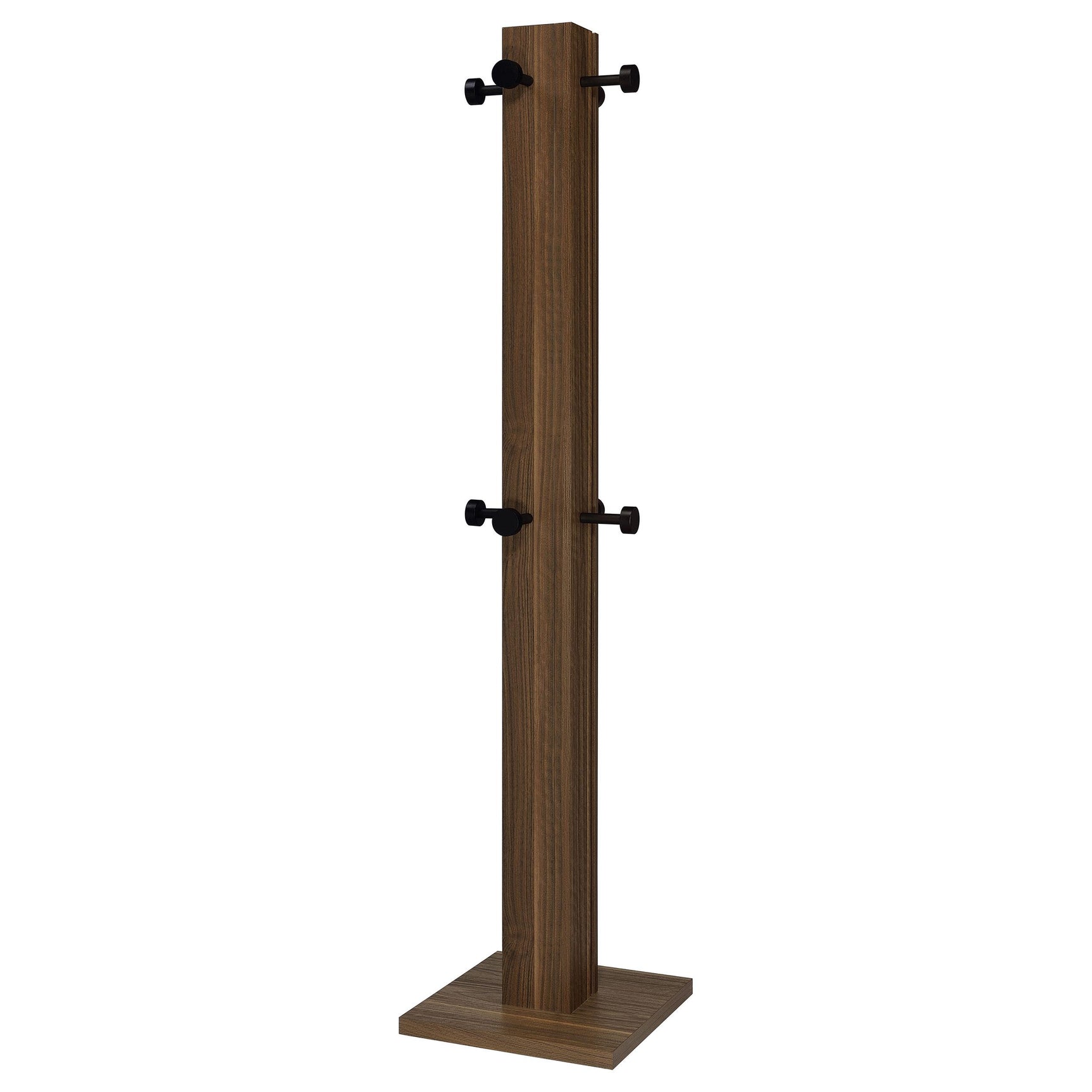 Full view of Rikkie Walnut coat rack in room setting