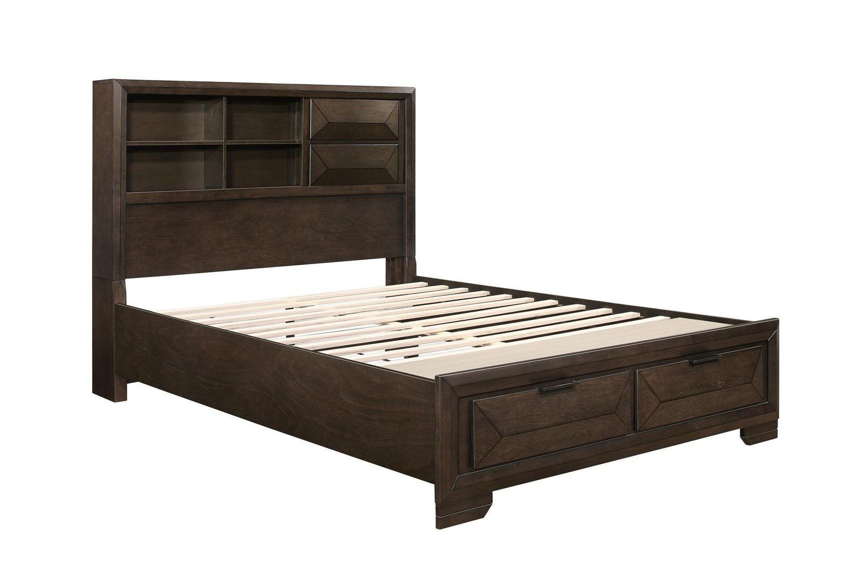Chesky Espresso Storage Platform Bed main view with storage
