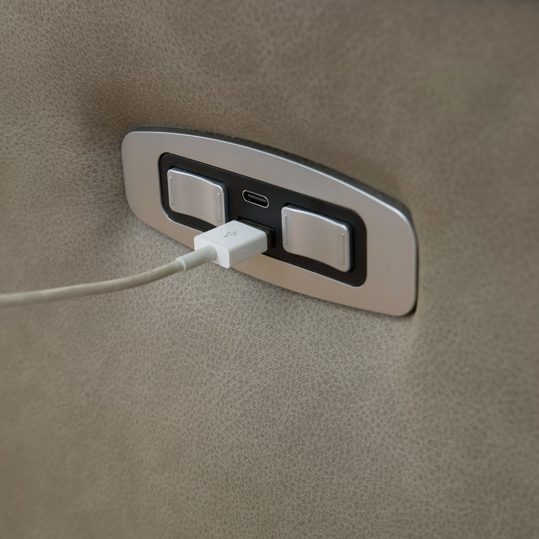 USB charging port and one-touch power control