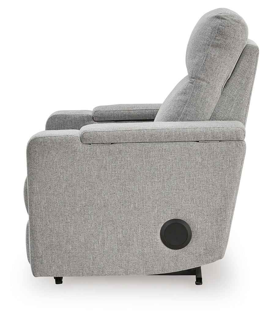 Bluetooth audio speakers on recliner
