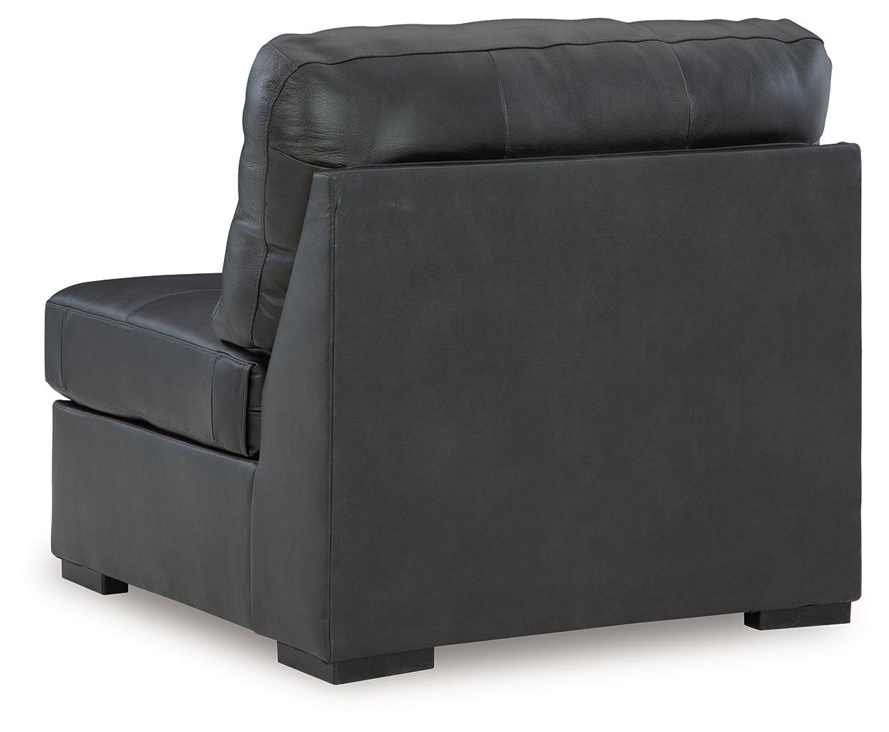 Side angle showing sectional sofa with ottoman