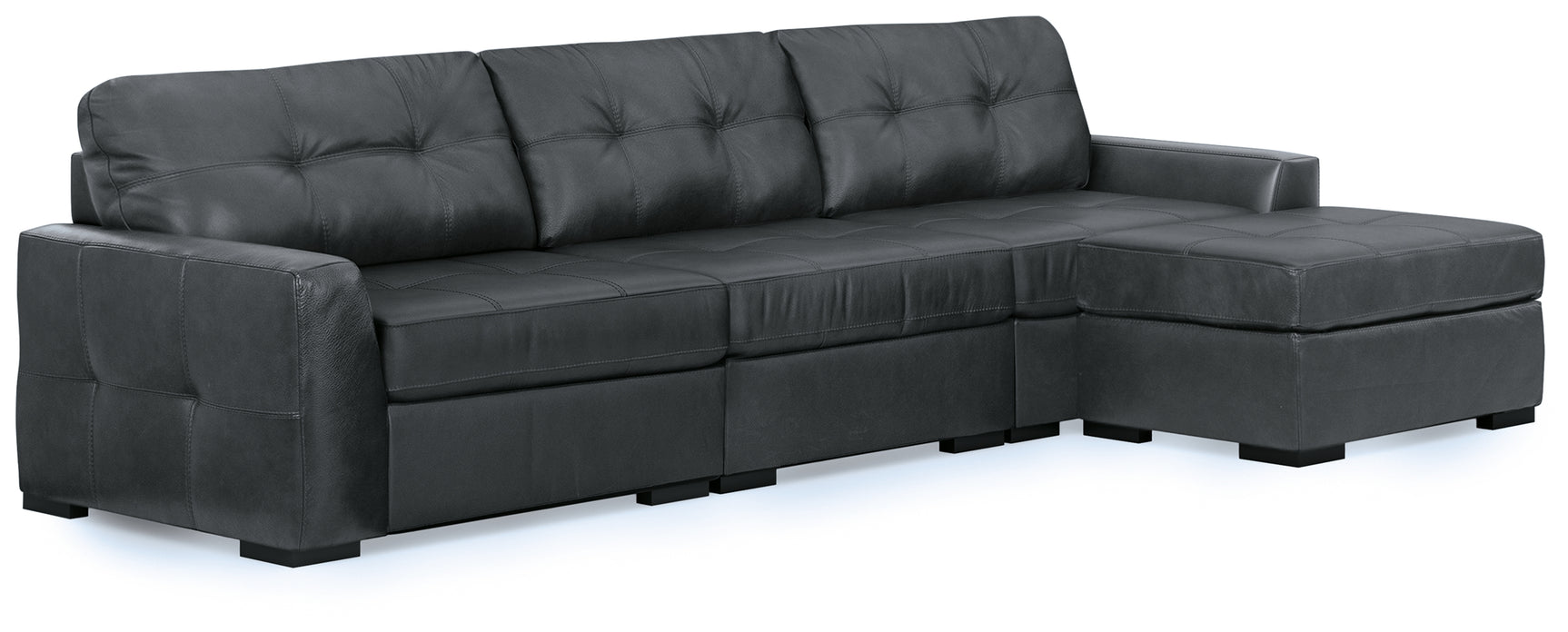 Side view of Brindley Fog Pier sectional sofa with ottoman
