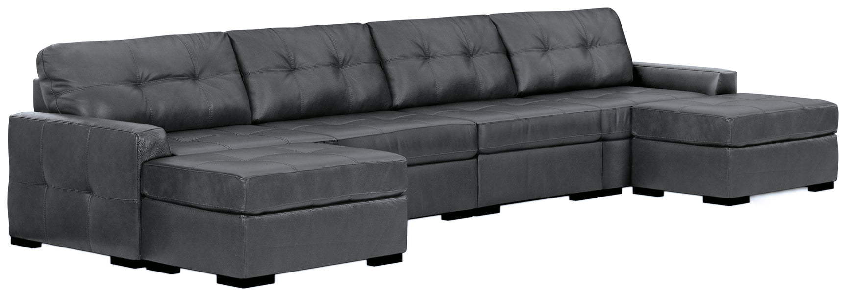 Brindley Fog Pier 4-Piece Sectional Sofa with Ottoman in fog color main view
