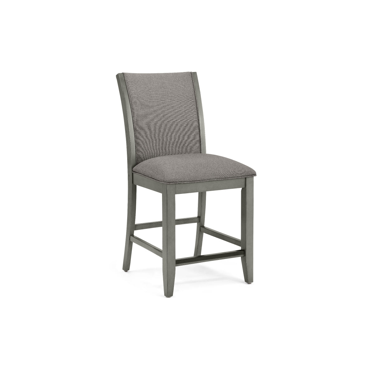 Close-up of Bellatrix chair gray upholstered round seat