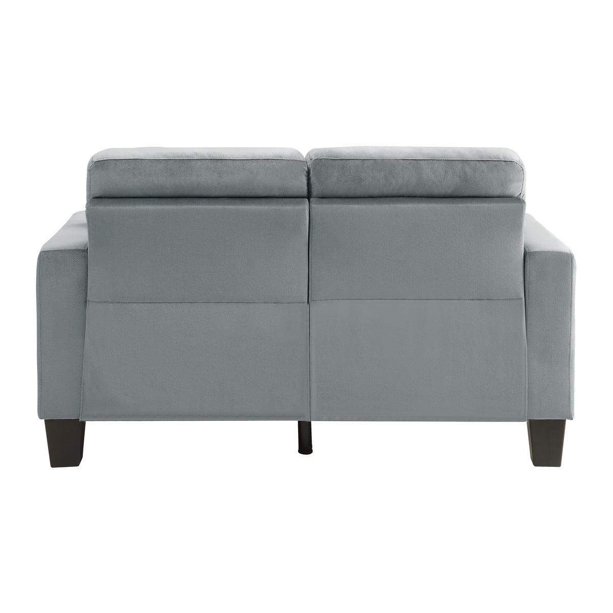 Lantana Gray Tufted Fabric Loveseat back view