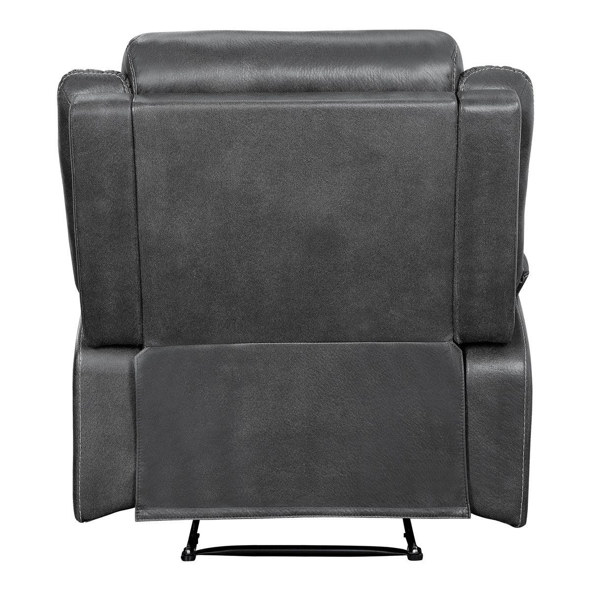 Yerba Dark Gray Lay Flat Reclining Chair, fully reclined position