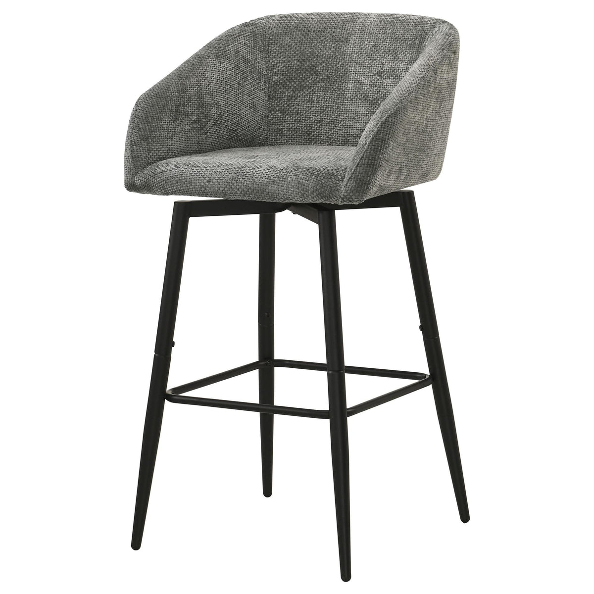 Rainer Charcoal Fabric Upholstered Swivel Bar Chair Set of 2 — product image 4