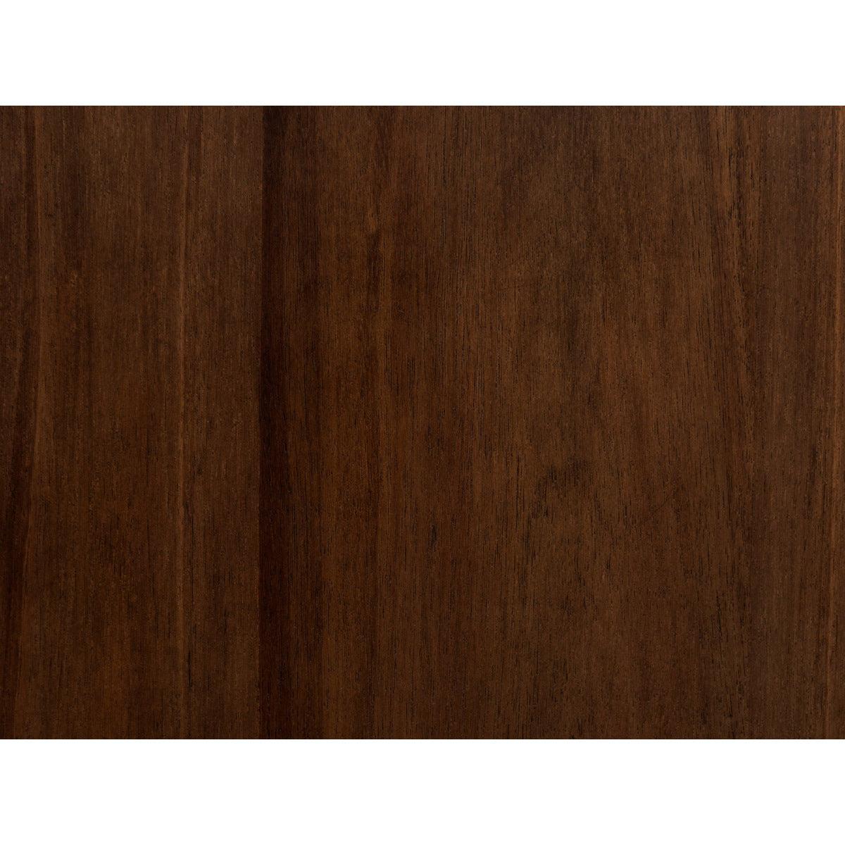 Brown queen size upholstered bed with tufted detail