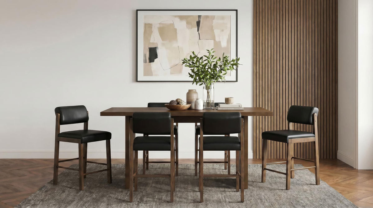Decker 7-Piece 70-Inch Counter Height Dining Set Black and Walnut — product view