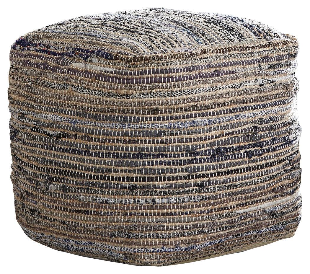 Absalom Denim Pouf side profile