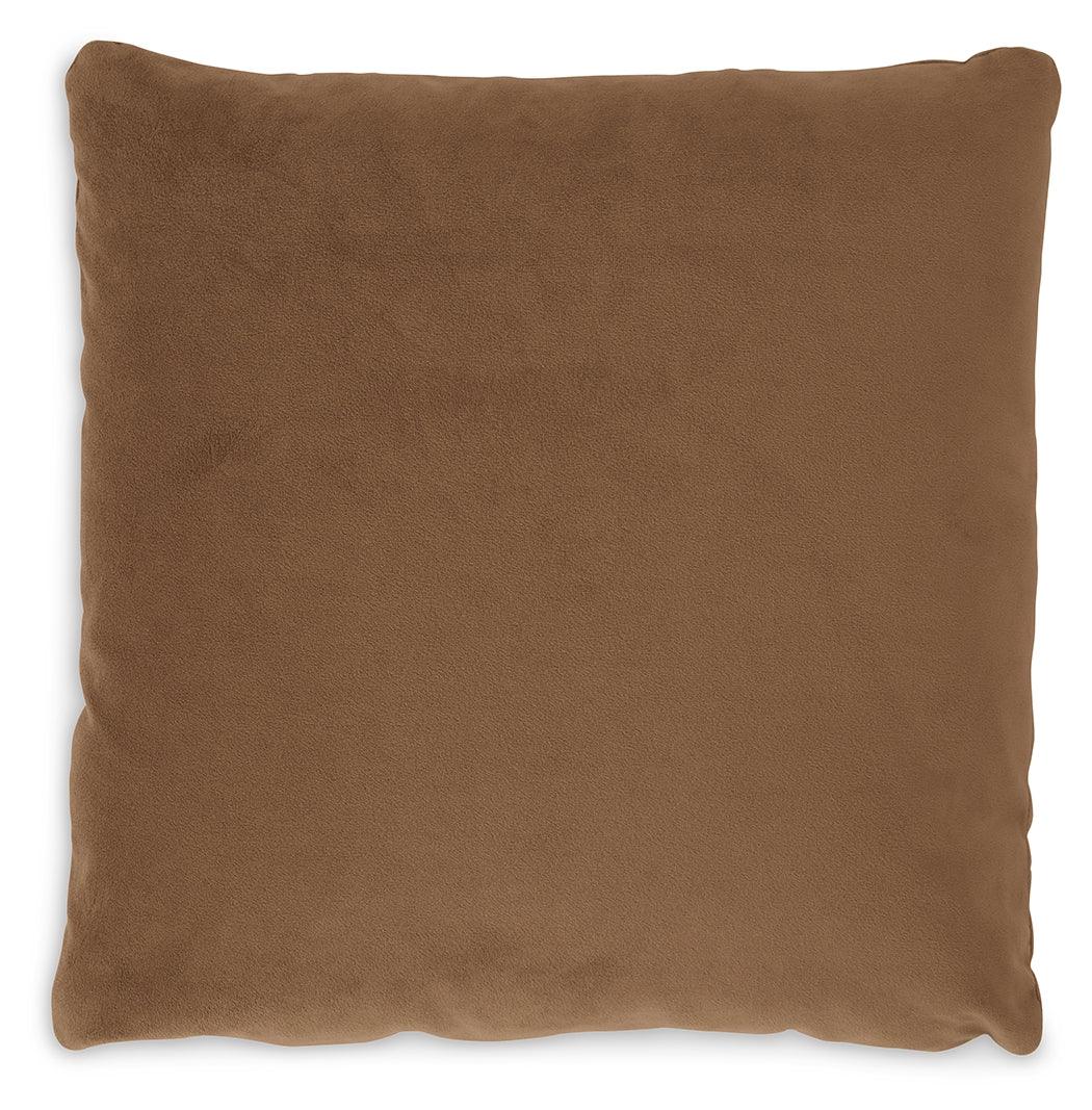 Back view of Caygan Honey Pillow with soft polyester fabric