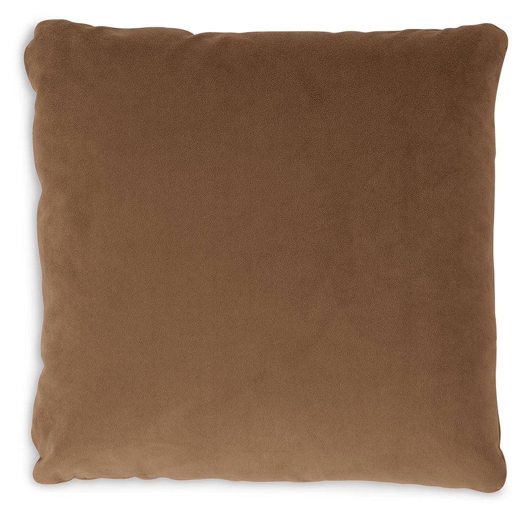 Side view of Caygan Honey Pillow showcasing zipper closure