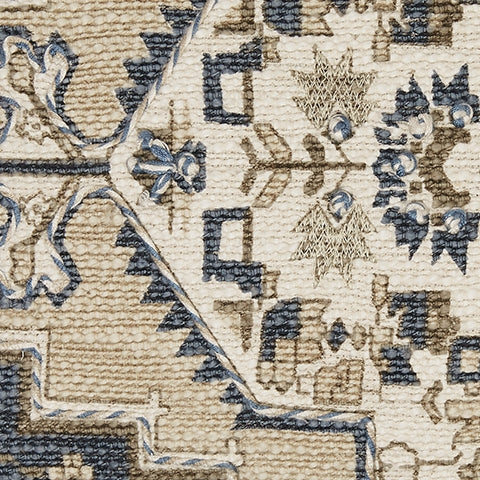 Winbury Pillow Fabric Swatch Blue Tan White