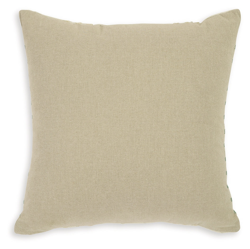 Close-up of zipper closure on pillow
