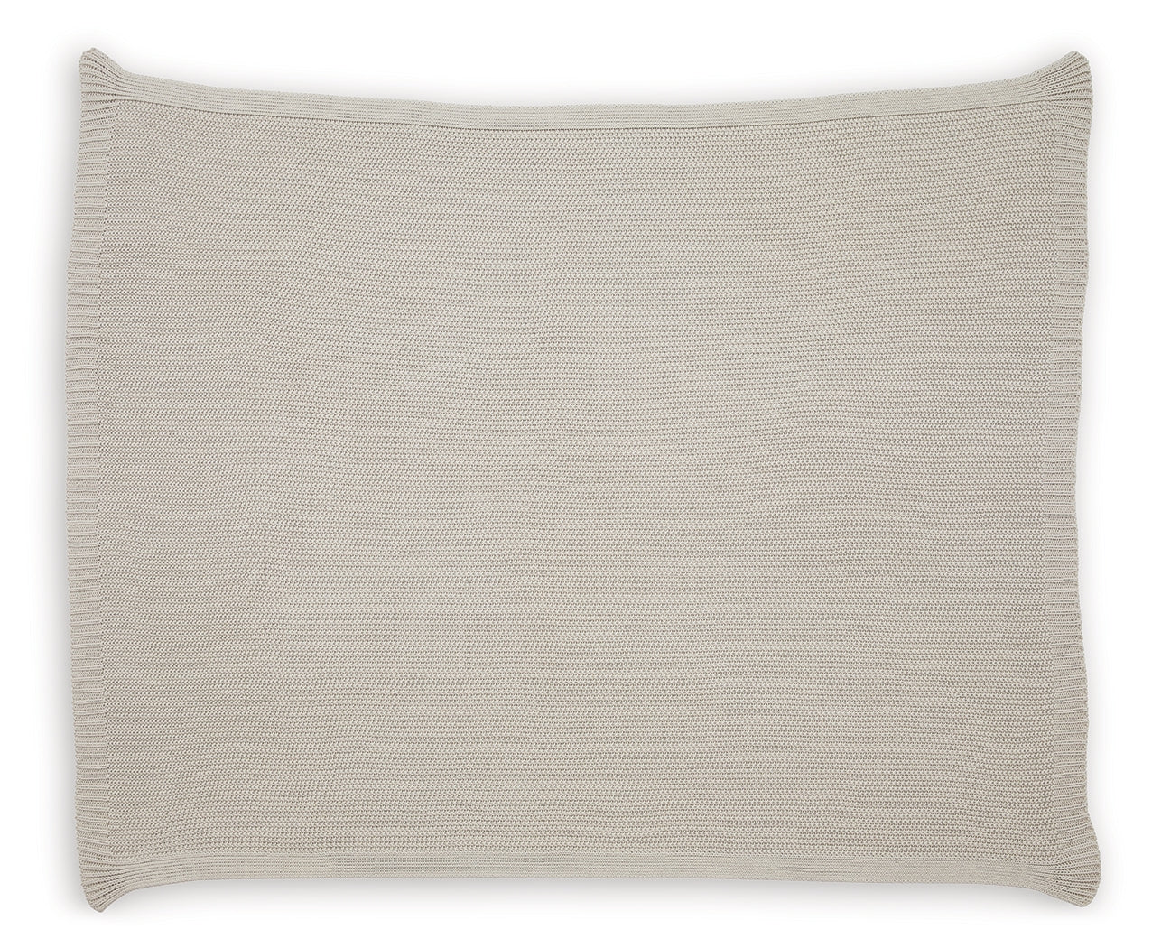 Close-up detail of Gayelery Sand Cotton Throw knitted fabric
