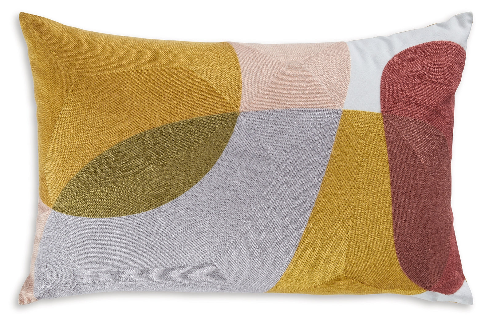Varness pillow front showing multi abstract pattern