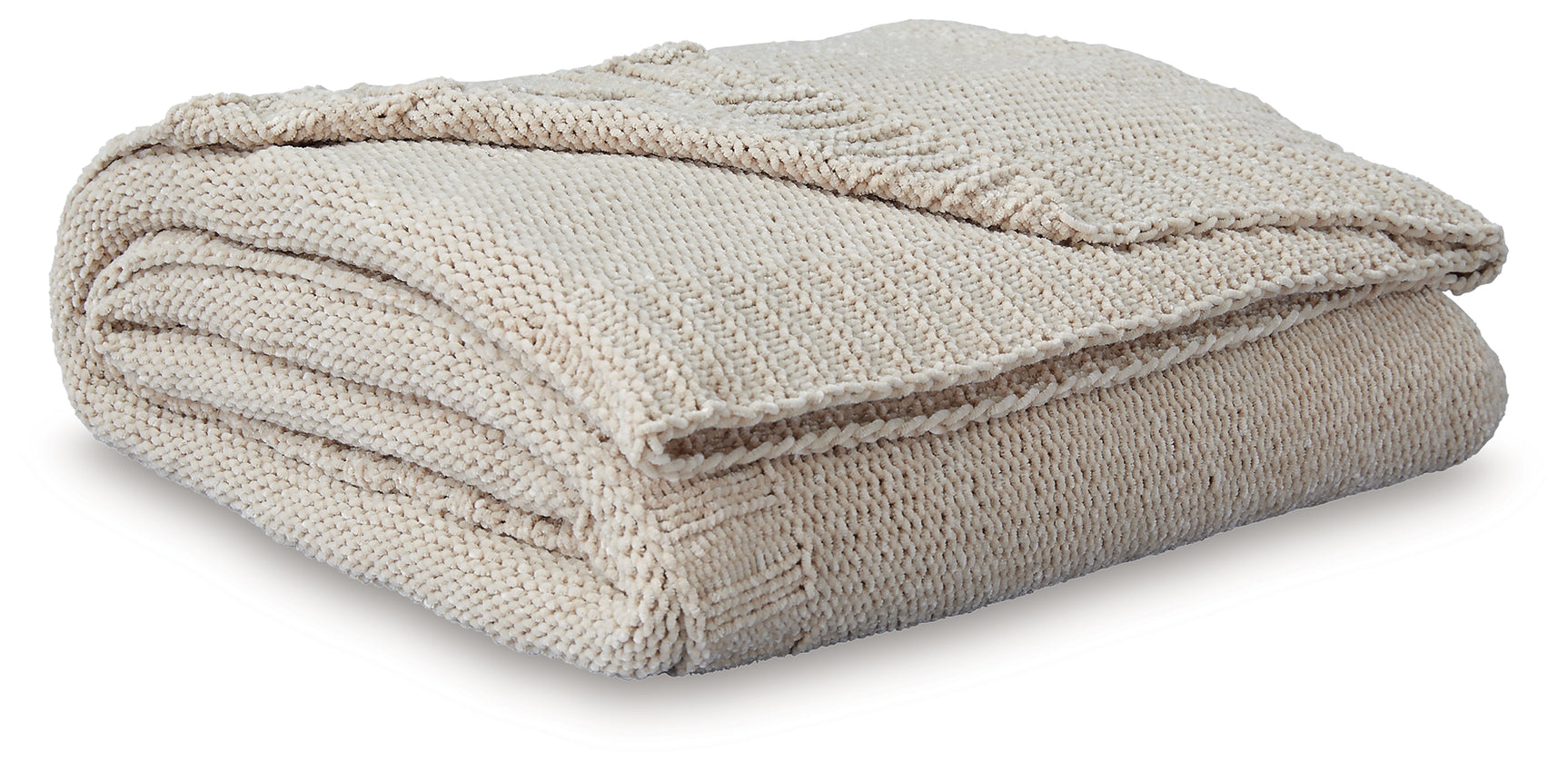 Close-up of oatmeal chenille fabric texture