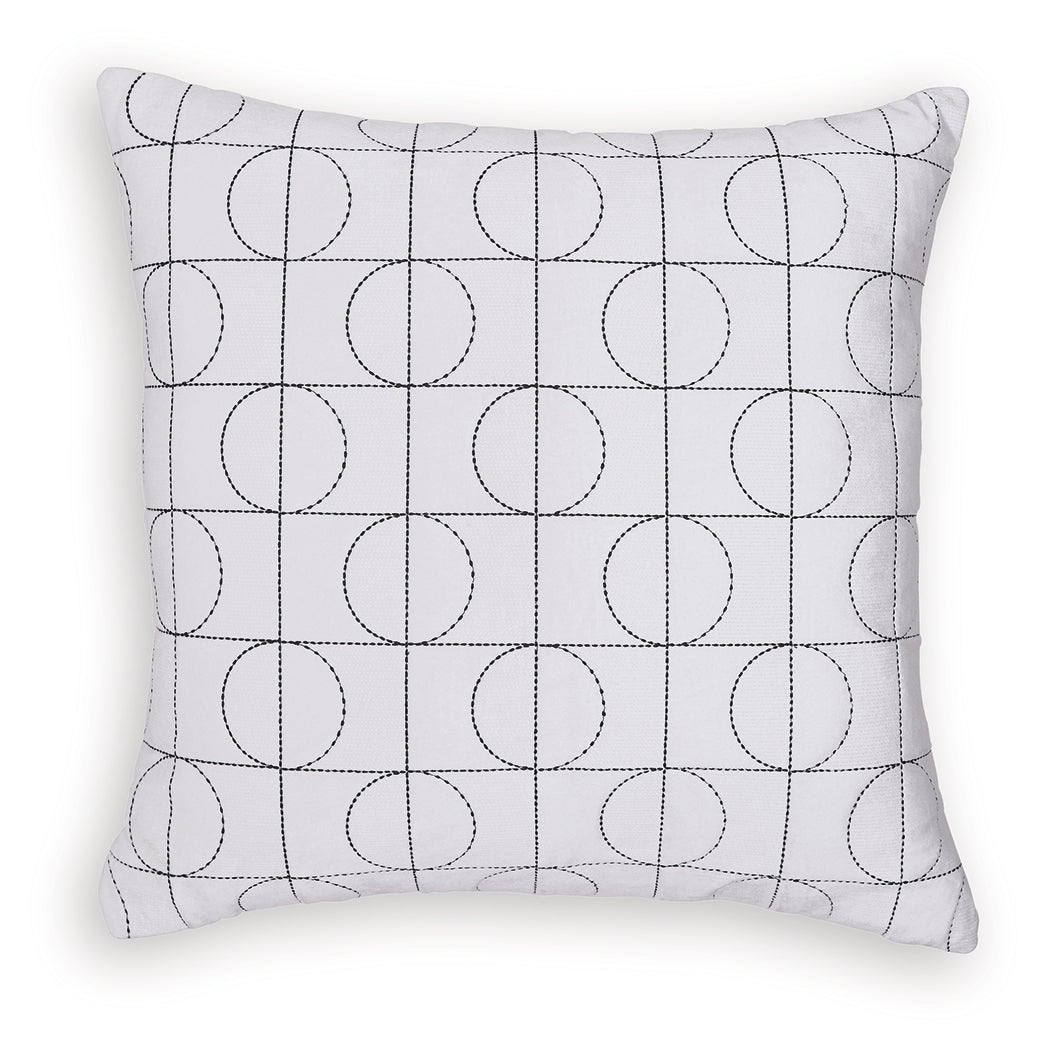 Kydner white and black geometric accent pillow side view