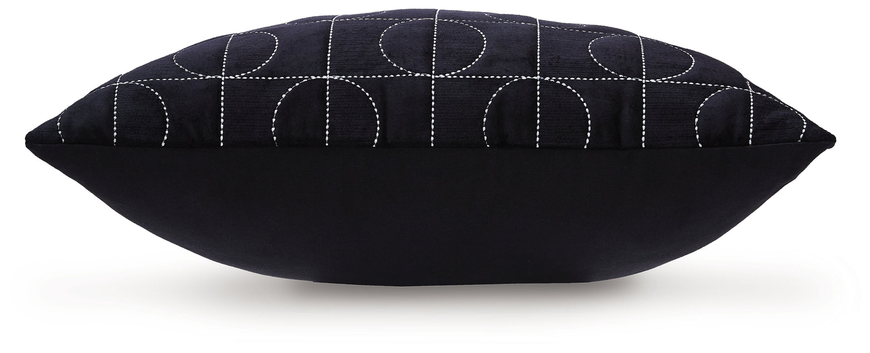 Back view showing solid black reverse of Kydner pillow