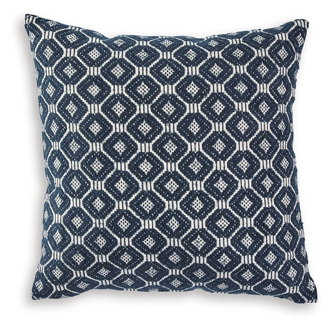 Side view of Abra Black and Ivory Pillow showing knife-edge