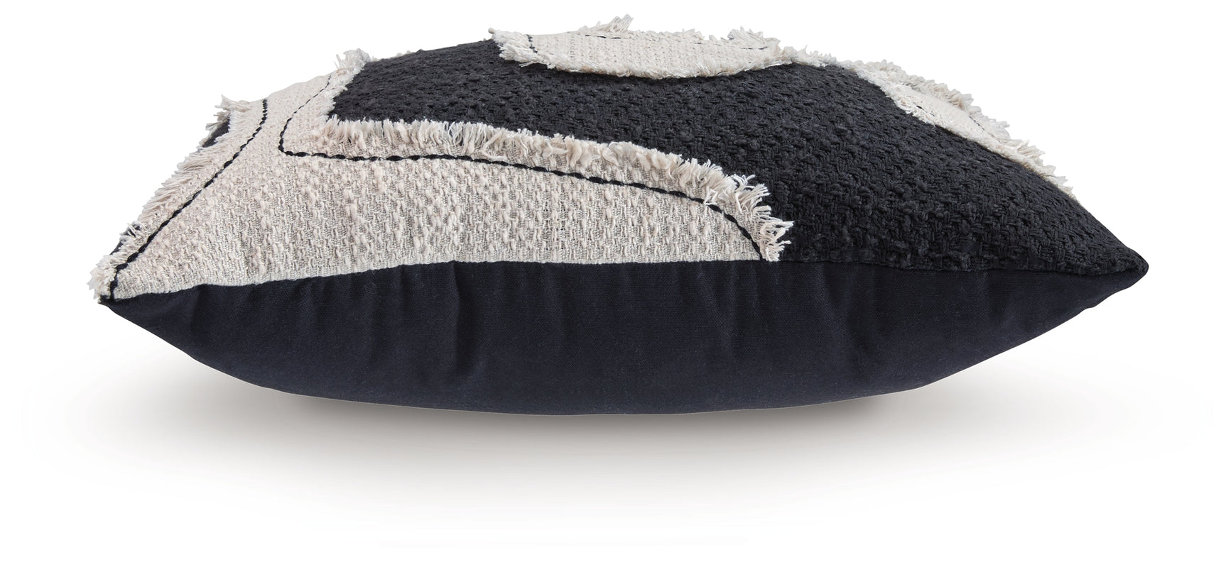 Back view of Veerbank pillow with solid black reverse