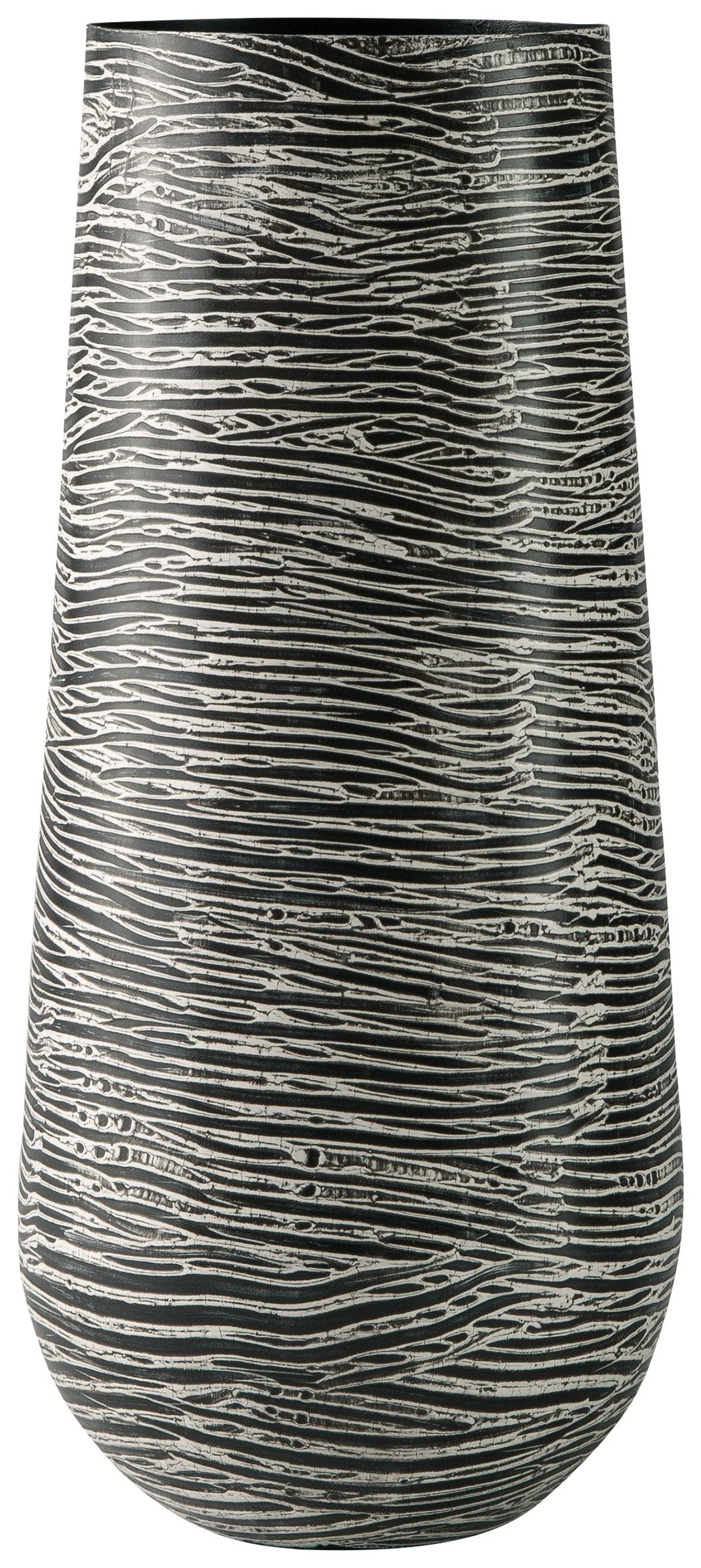 Fynn Antique Gray Metal Vase side angle