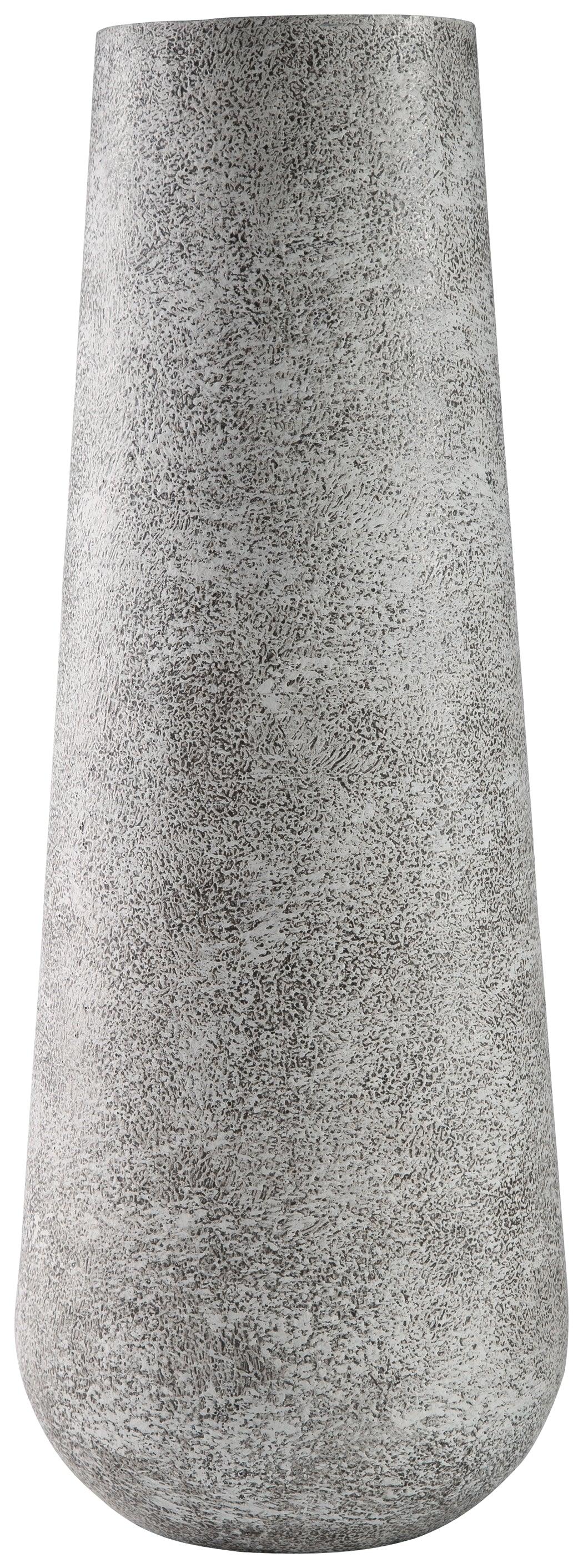 Fynn Antique White Metal Vase side detail