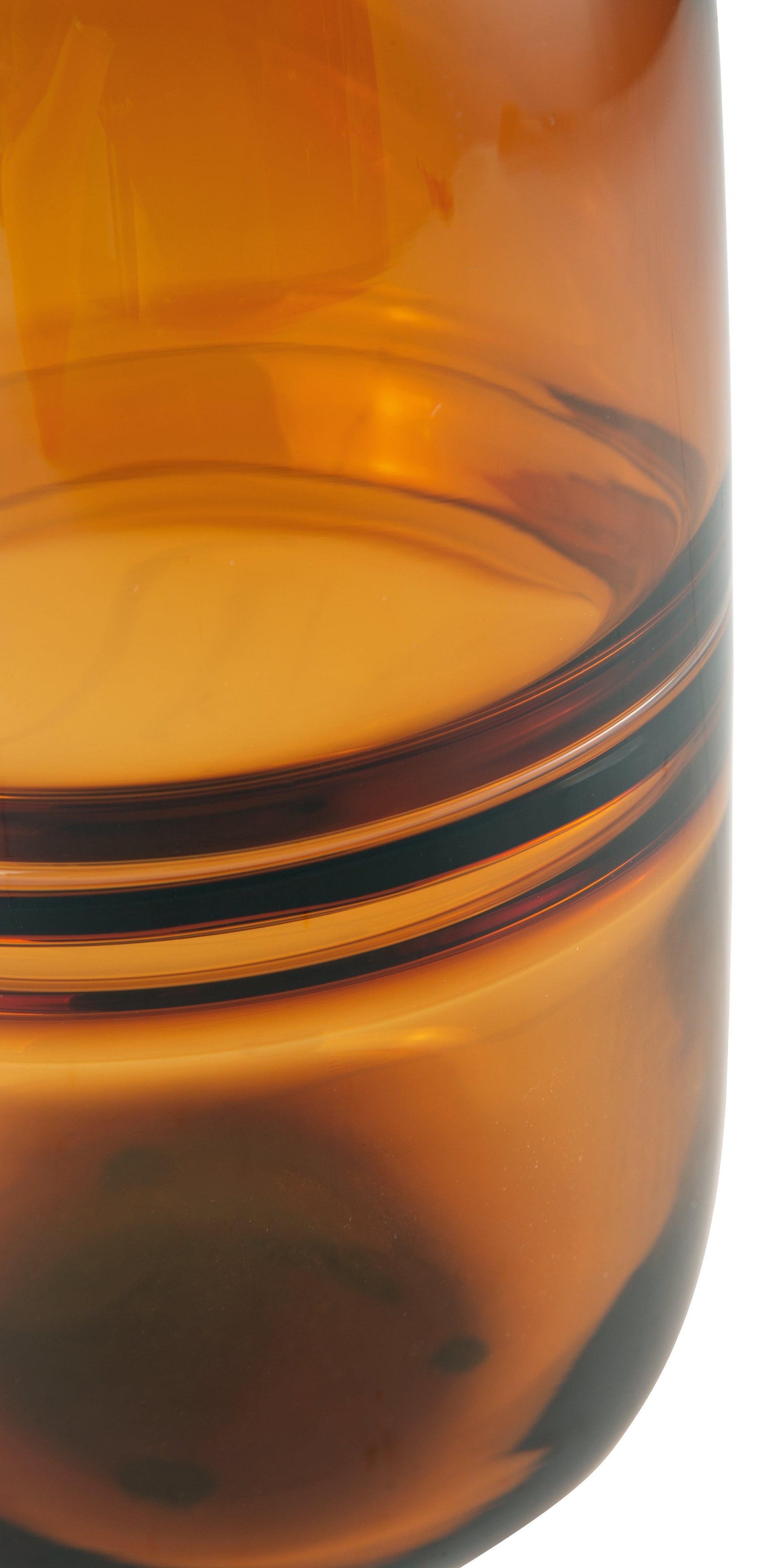 Detail of Lemmitt Amber Vase amber finish and glass texture