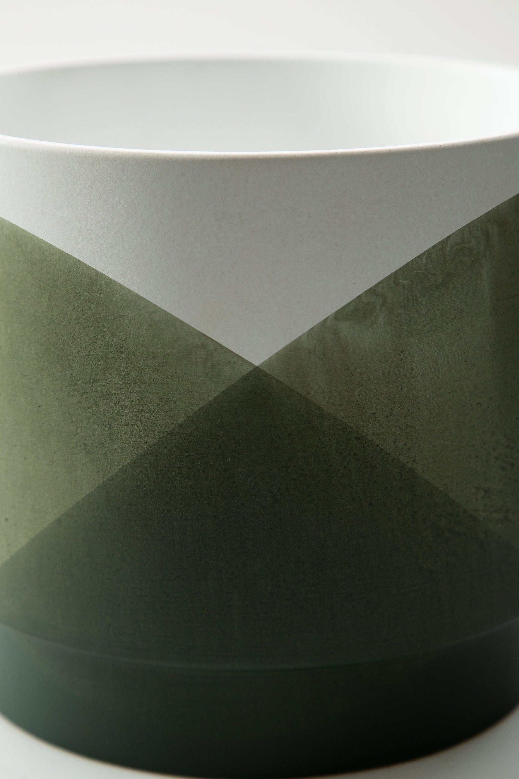 Ardenridge large planter showing green and white glaze