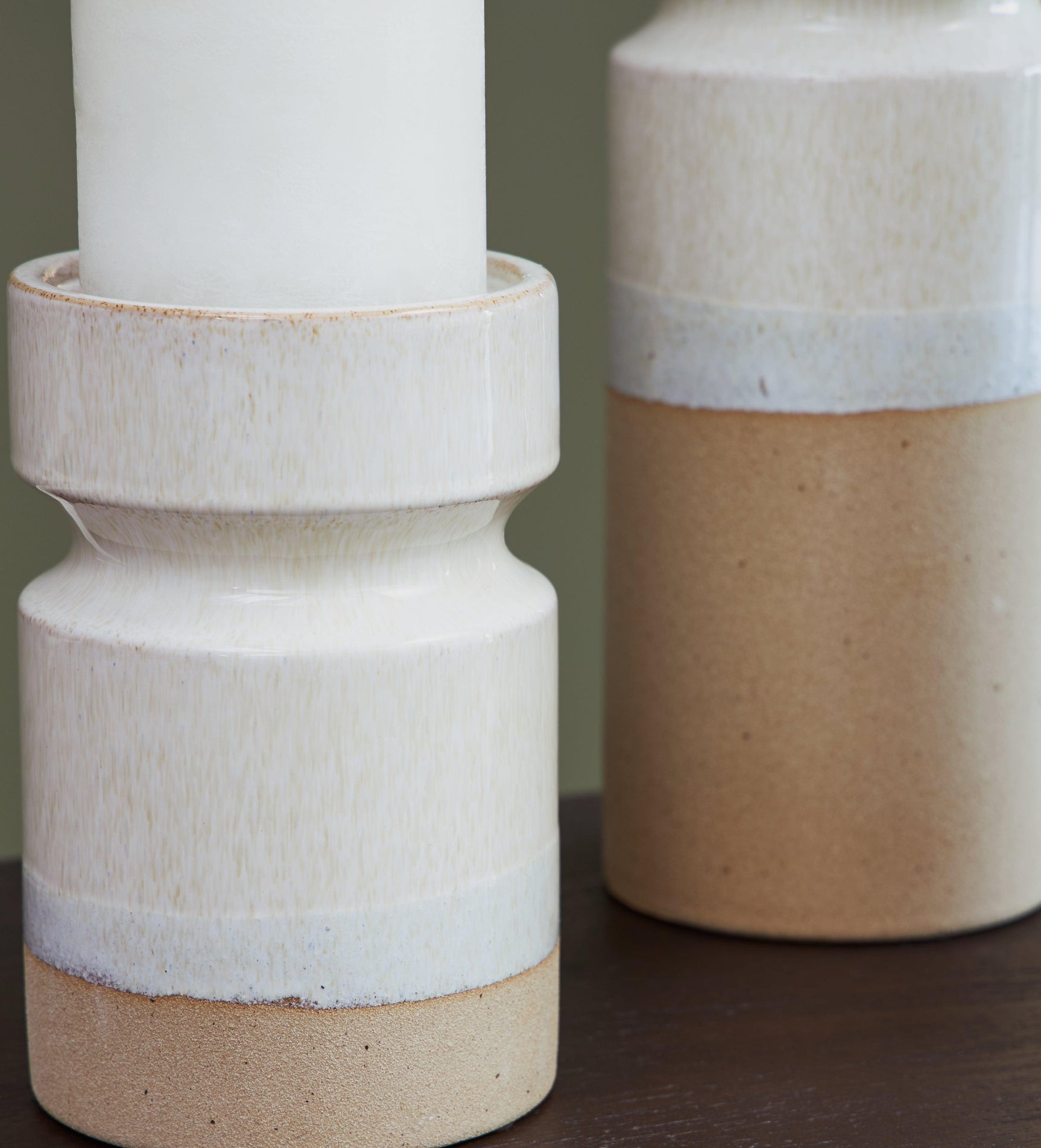 Hurston Ivory/brown Candle Holder (Set Of 3) - Ella Furniture